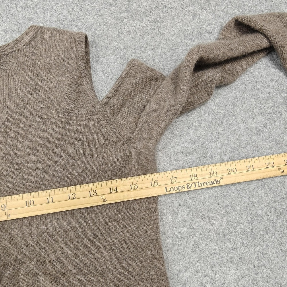 Charter Club Sweater Womens XS Brown 100% Cashmere Crew Neck Pullover Slim Fit - Picture 7 of 8